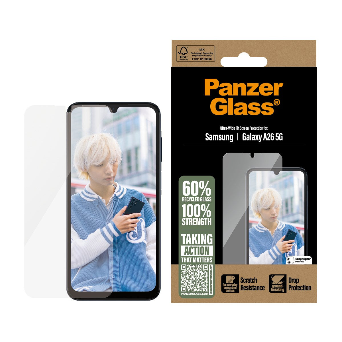 PanzerGlass® Skærmbeskyttelse Samsung Galaxy A26 5G | Ultra-Wide Fit